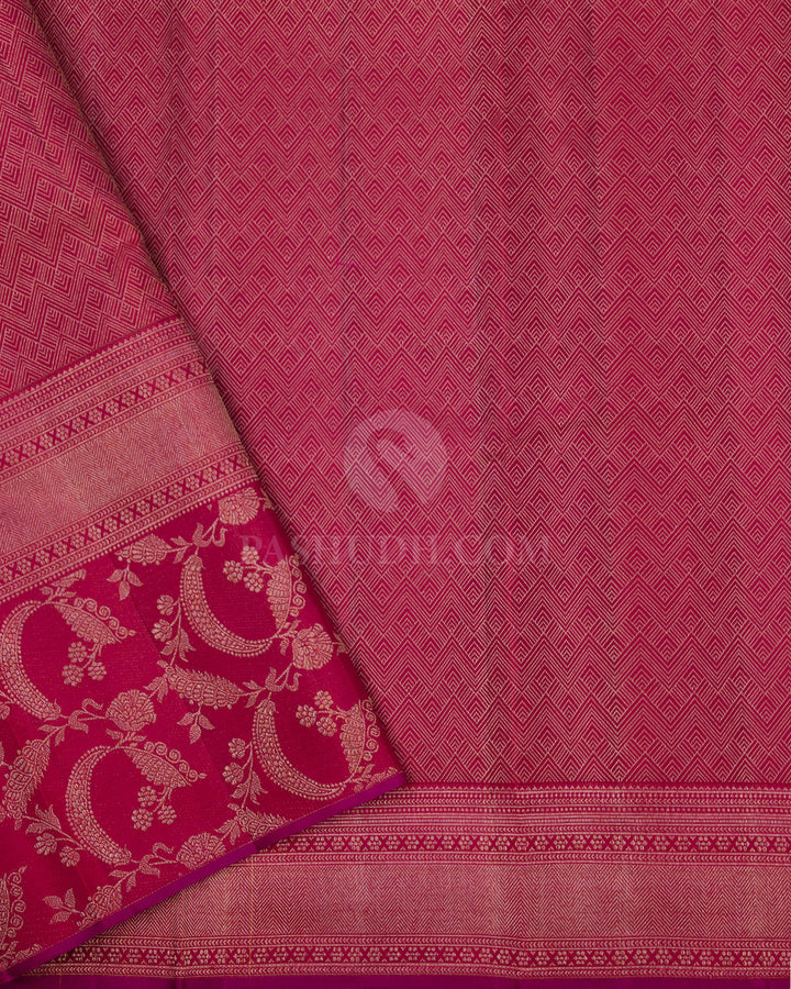 Golden Yellow & Brick Red Kanjivaram Silk Saree - DJ234