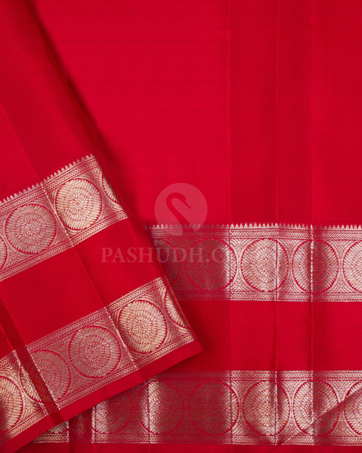 Violet And Red Kanjivaram Silk Saree - S1022(B) - View 3