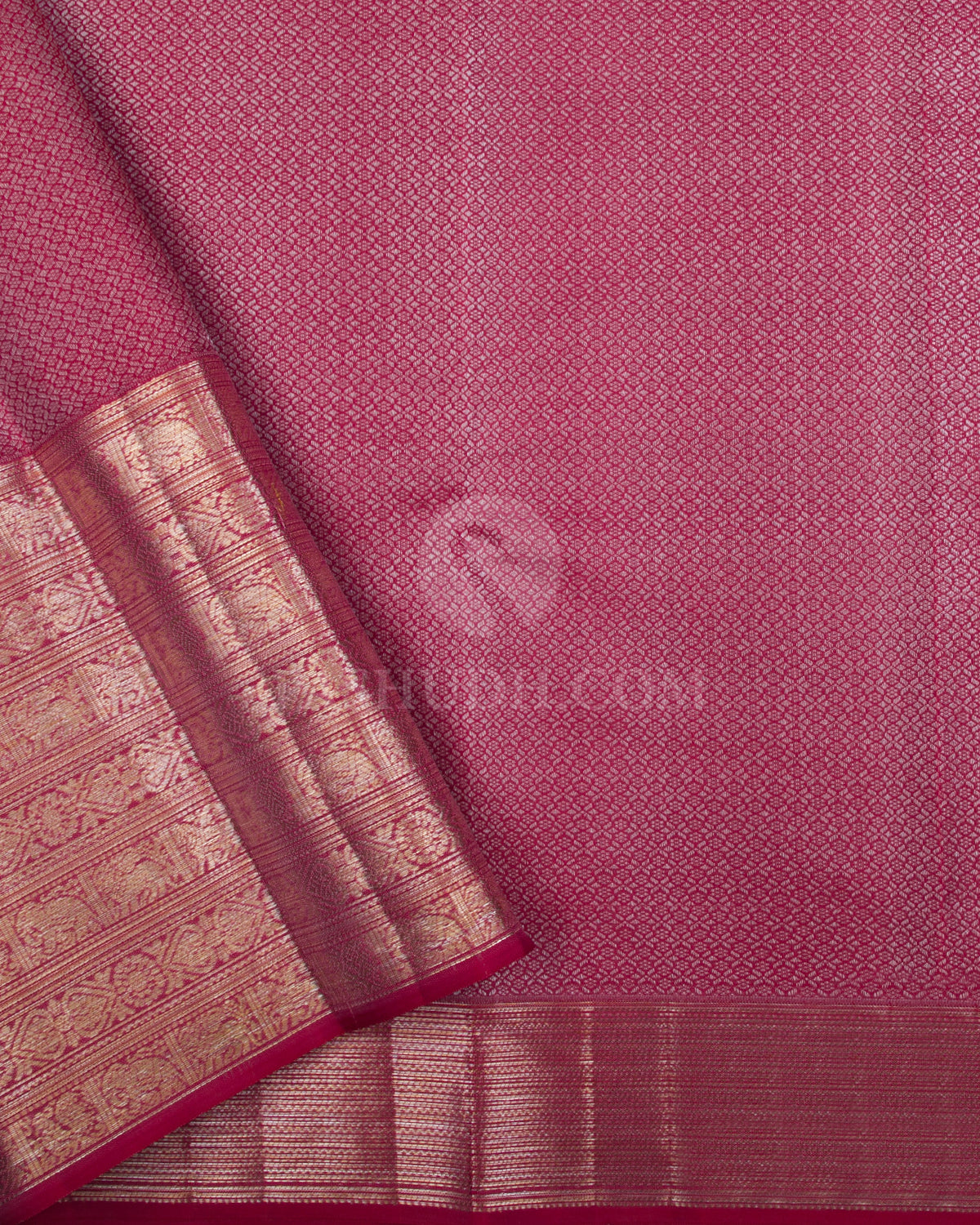 Baby Pink & Rasberry Red Kanjivaram Silk Saree - DT266(A) - View 2