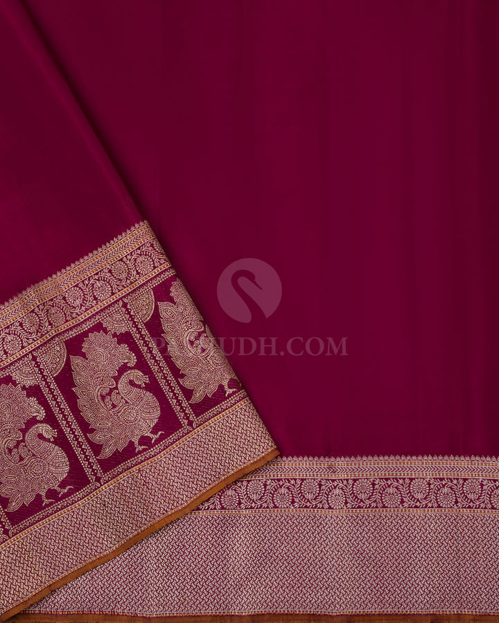 Mustard & Maroon Pure Zari Kanjivaram Silk Saree - S836 View 4