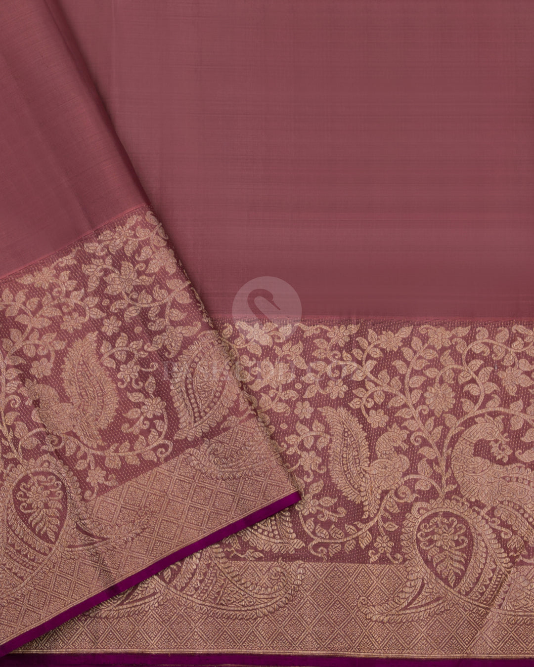 Sky Blue & Chocolate Kanjivaram Silk Saree - S763 - View 4
