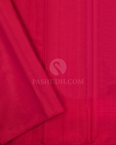 Orangish Pink Kanjivaram Silk Saree - DJ305(A) - View 2
