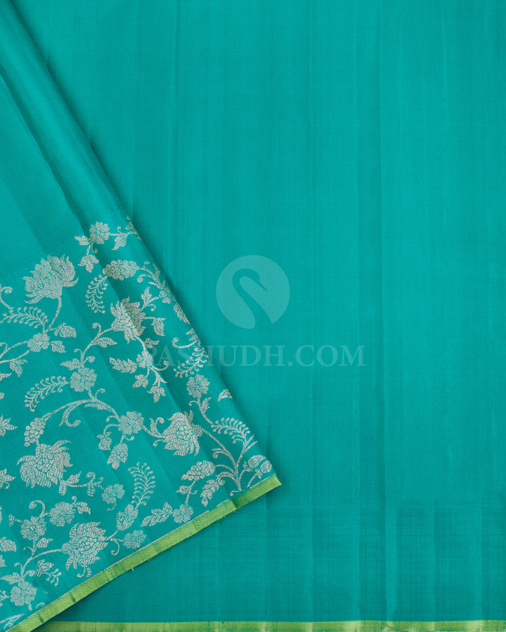 Violet and Turquoise Kanjivaram Silk Saree - S1070(C)