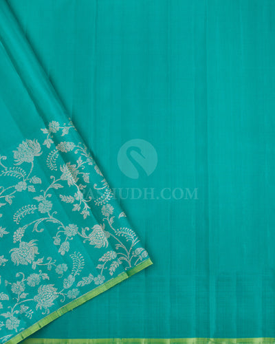 Violet and Turquoise Kanjivaram Silk Saree - S1070(C)