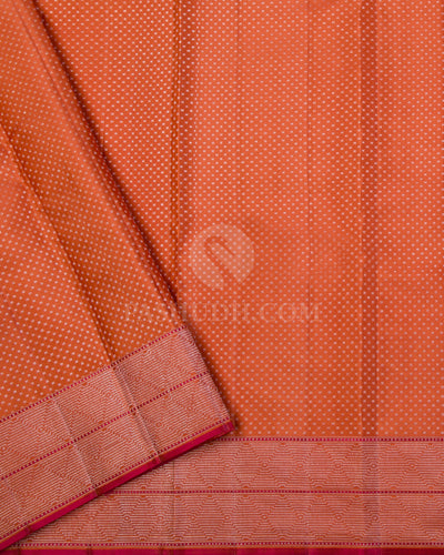 Mild Yellow & Orange Kanjivaram Silk Saree - DJ293(A) - View 2