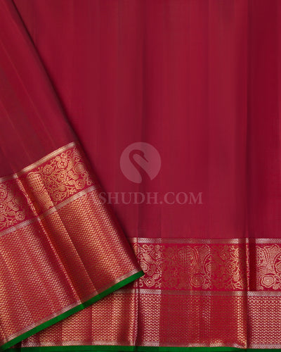 Plum & Red Kanjivaram Silk Saree - DT244(A)- View 2