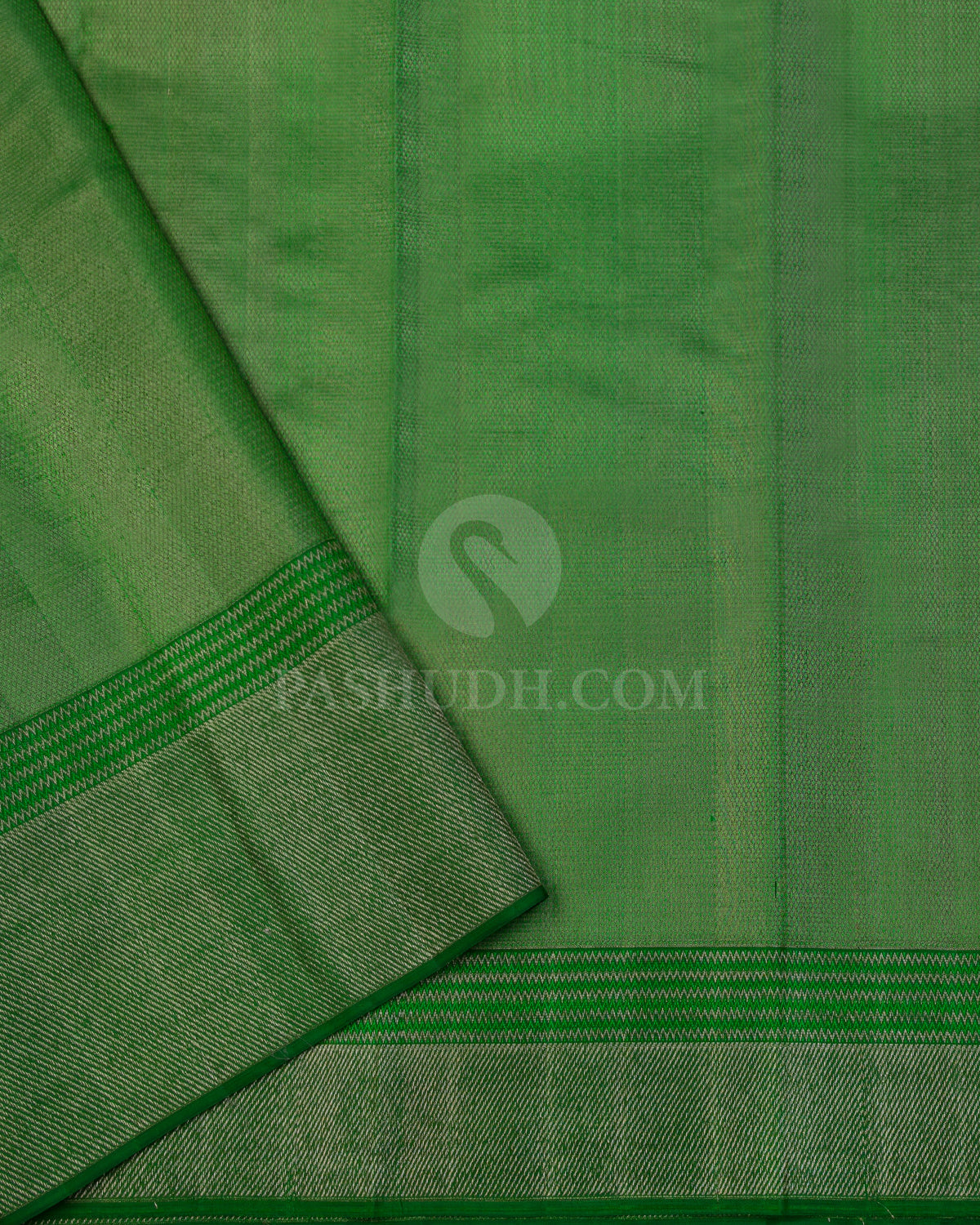 Indigo Blue and Dark Green Kanjivaram Silk Saree - D510(B) - View 2