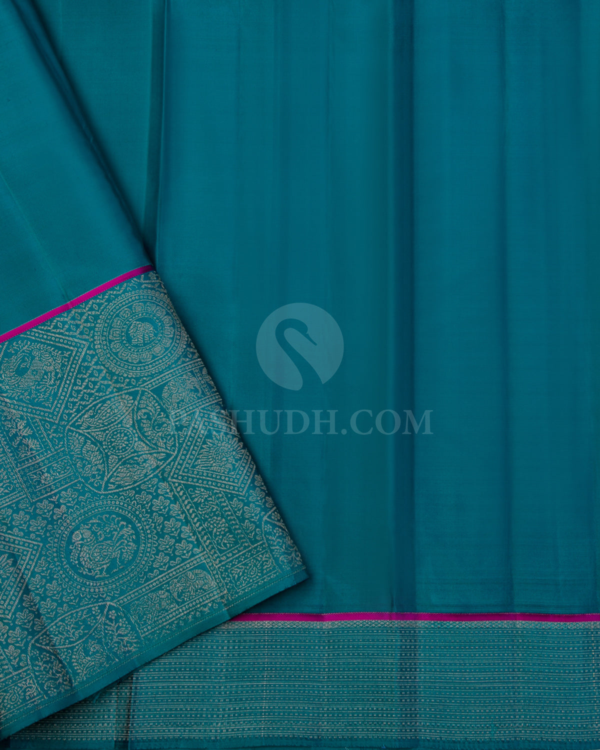 Royal Blue & Anandha Blue Kanjivaram Silk Saree - DJ287(A) - View 2