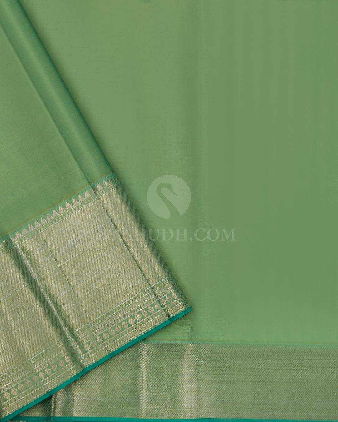 Mustard and Light Green Kanjivaram Silk Saree - DJ224 - View 2