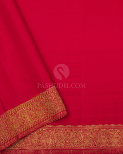 Black & Red Pure Zari Kanjivaram Silk Saree - S809 - View 4