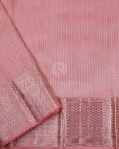 Sky Blue and Pale Pink Kanjivaram Silk Saree - D444 - View 3