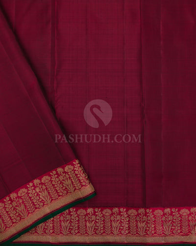 Violet & Red Kanjivaram Silk Saree - S1083(A) -View 3