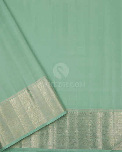 Light Green Pure Zari Kanjivaram Silk Saree - S844 - View 4