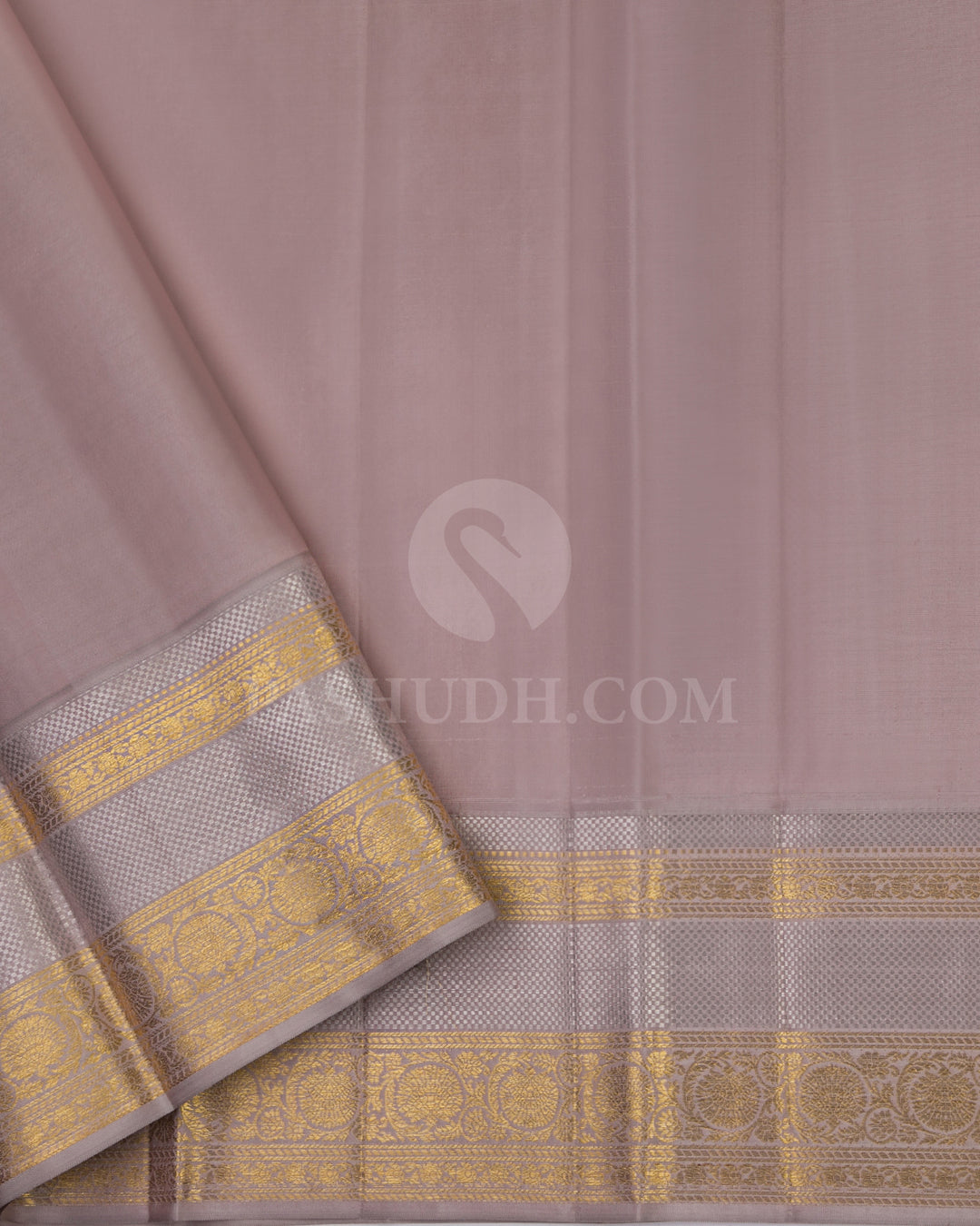 Mint Green and Pink-Grey Kanjivaram Silk Saree - DJ187 - View 3