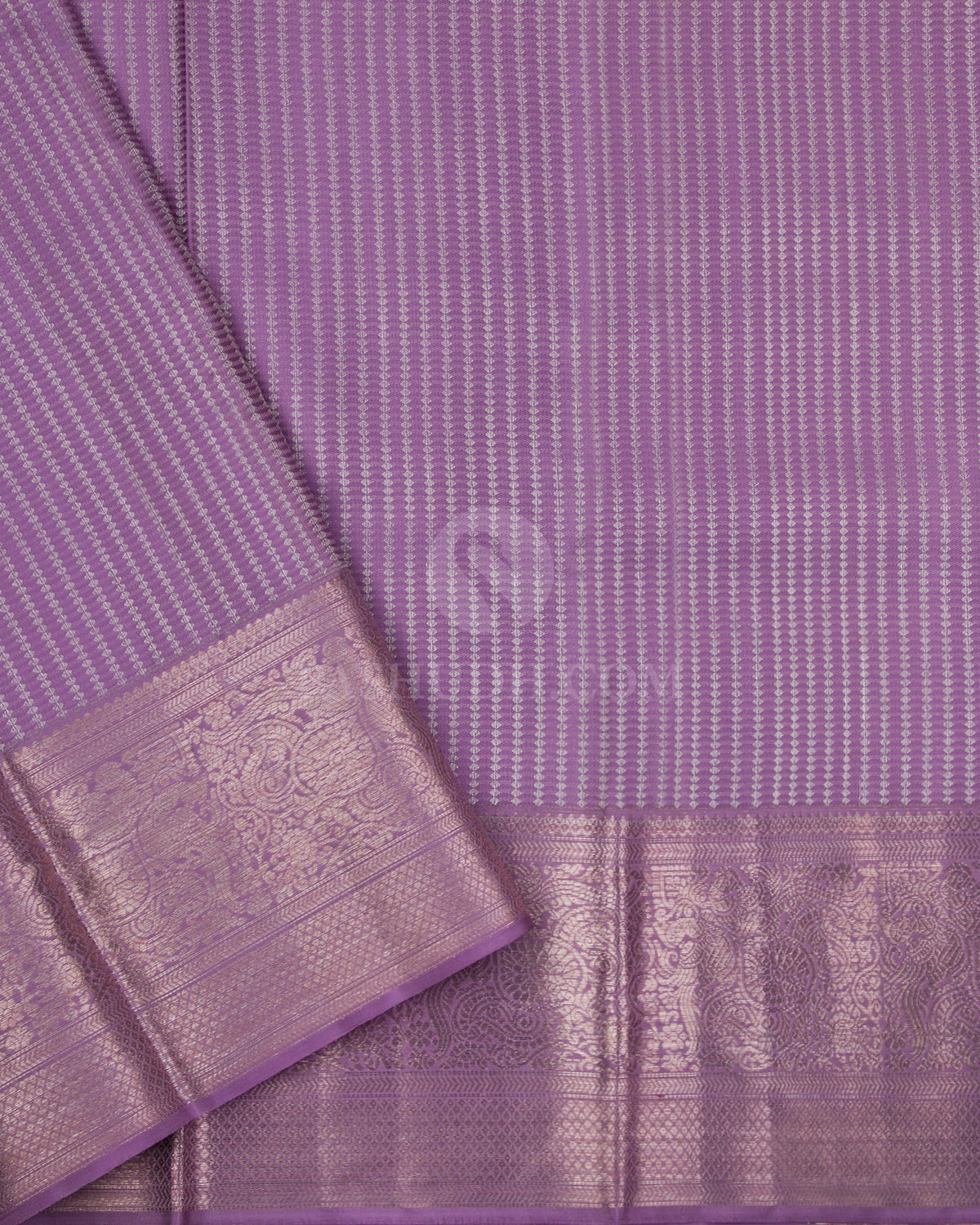 Pastel Blue and Lavender Kanjivaram Silk Saree - D456 - View 3