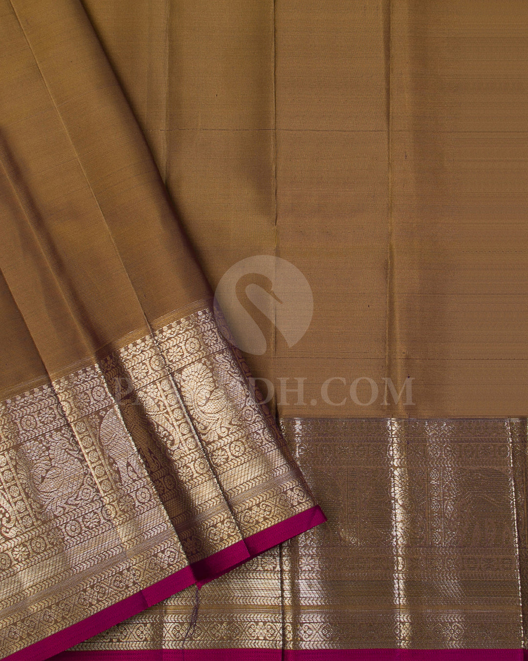 Dark Violet and Brown Kanjivaram Silk Saree  - DJ273(D)