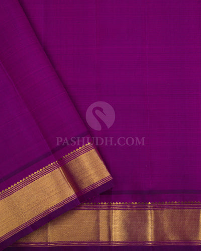 Yellow and Magenta Kanjivaram Silk Saree - D11