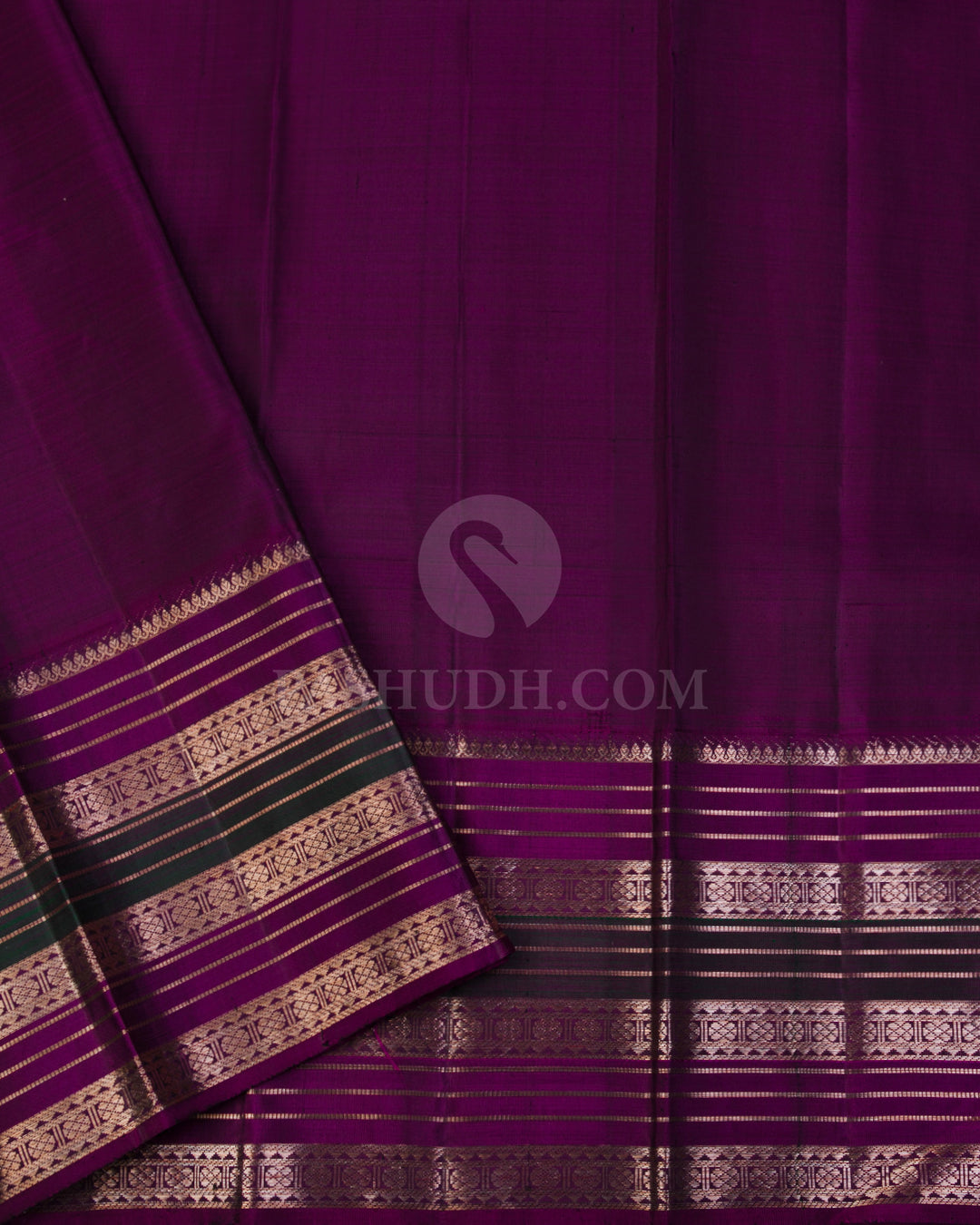 Sky Blue & Violet Kanjivaram Silk Saree - S965 - View 3