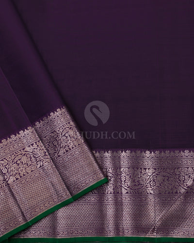 Light Green and Violet Kanjivaram Silk Saree - S794- View 4