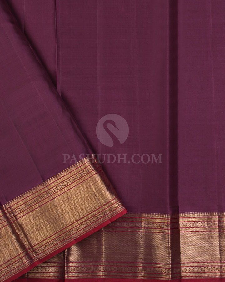 Grape Purple Kanjivaram Silk Saree- DJ300(B) - View 2