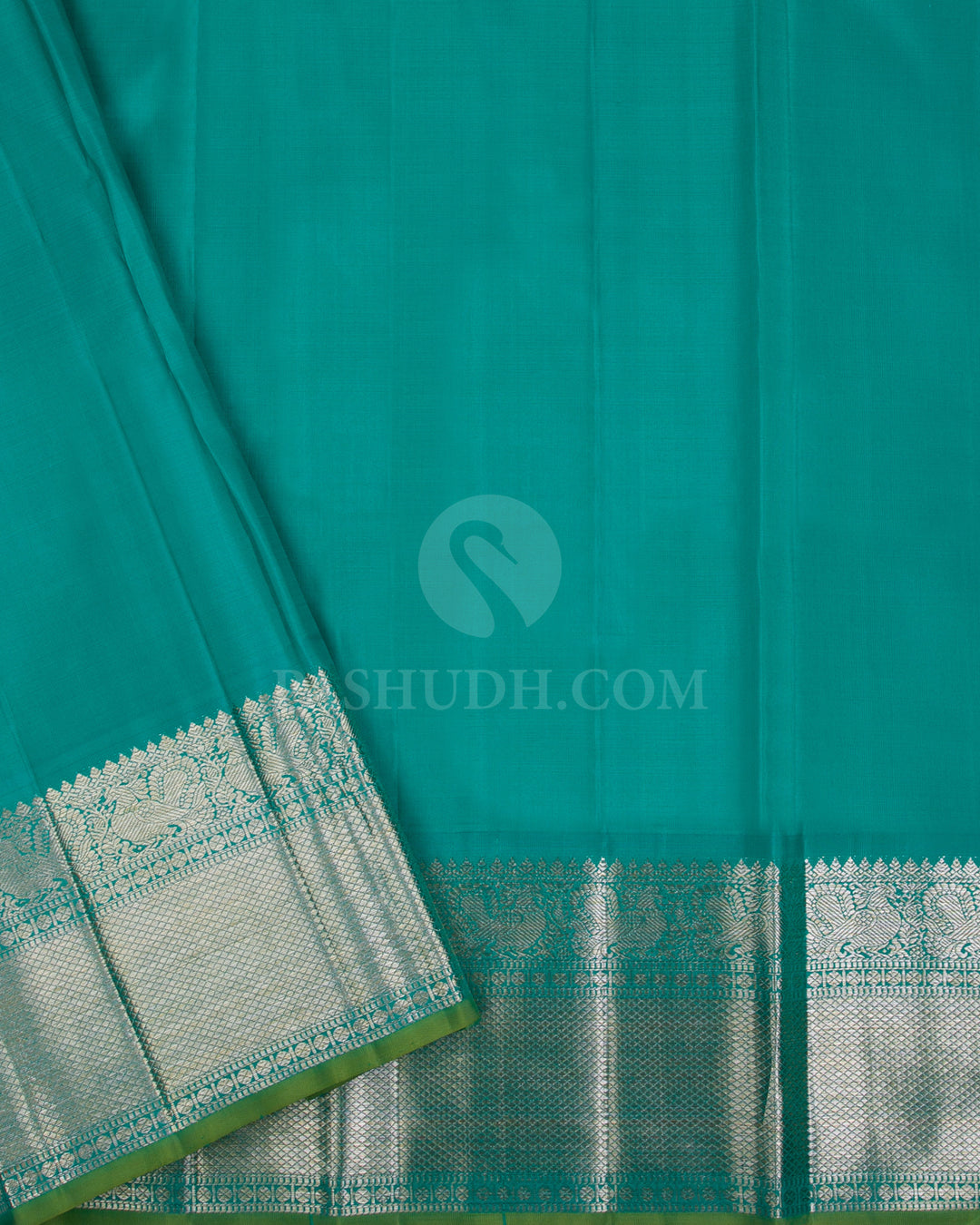 Mango Yellow & Anandha Blue Kanjivaram Silk Saree - S1074(A) - View 3