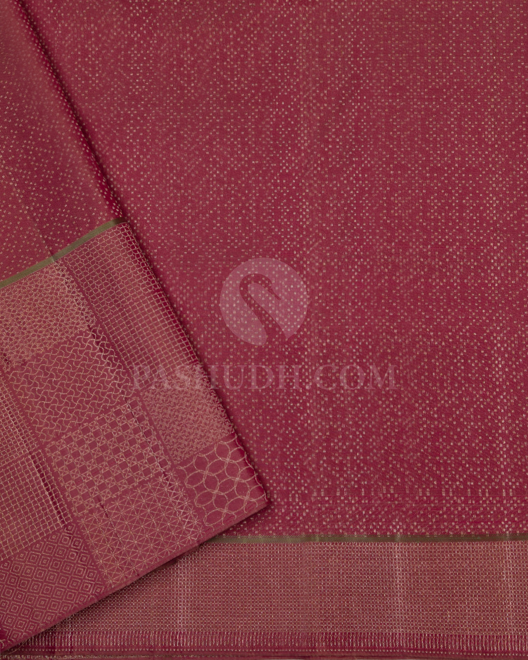 Raspberry Pink Kanjivaram Silk Saree - DJ192 - View 3