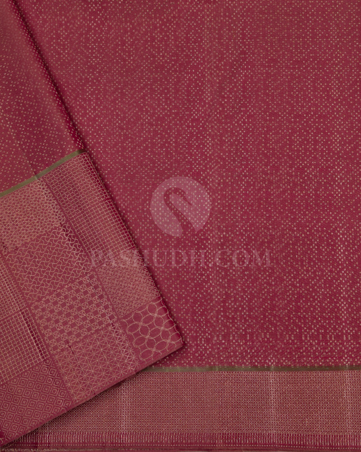 Raspberry Pink Kanjivaram Silk Saree - DJ192 - View 3
