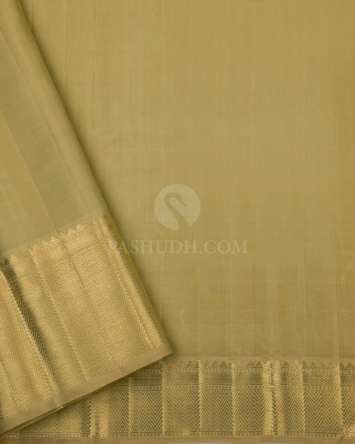 Mehendi Green and Gold Pure Zari Kanjivaram Silk Saree - P108 - View 4