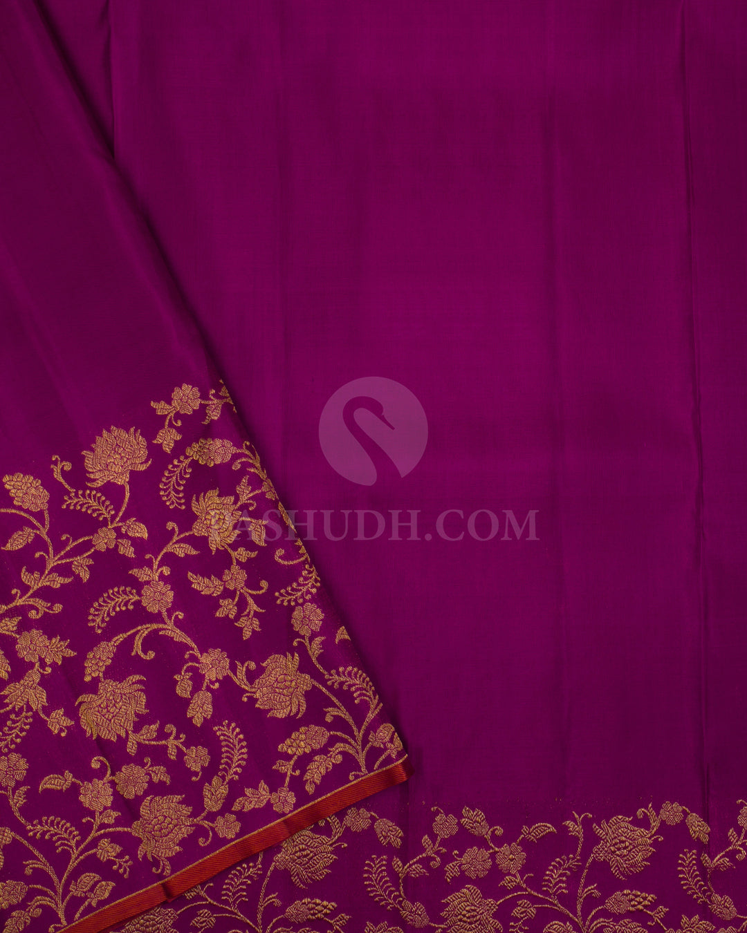 Peach Pink & Violet Kanjivaram Silk Saree - S1070(A) - View 3
