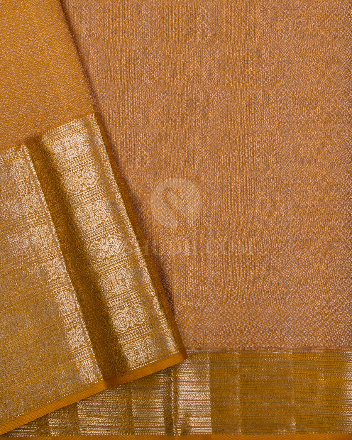 Almond Beige And Mango Yellow Kanjivaram Silk Saree - DT267(A) - View 2