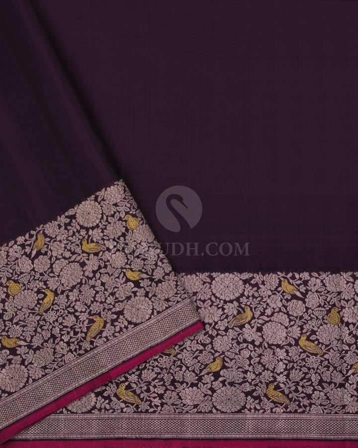 Dark Purple  Zari Kanjivaram Silk Saree - S818 - VIew 4