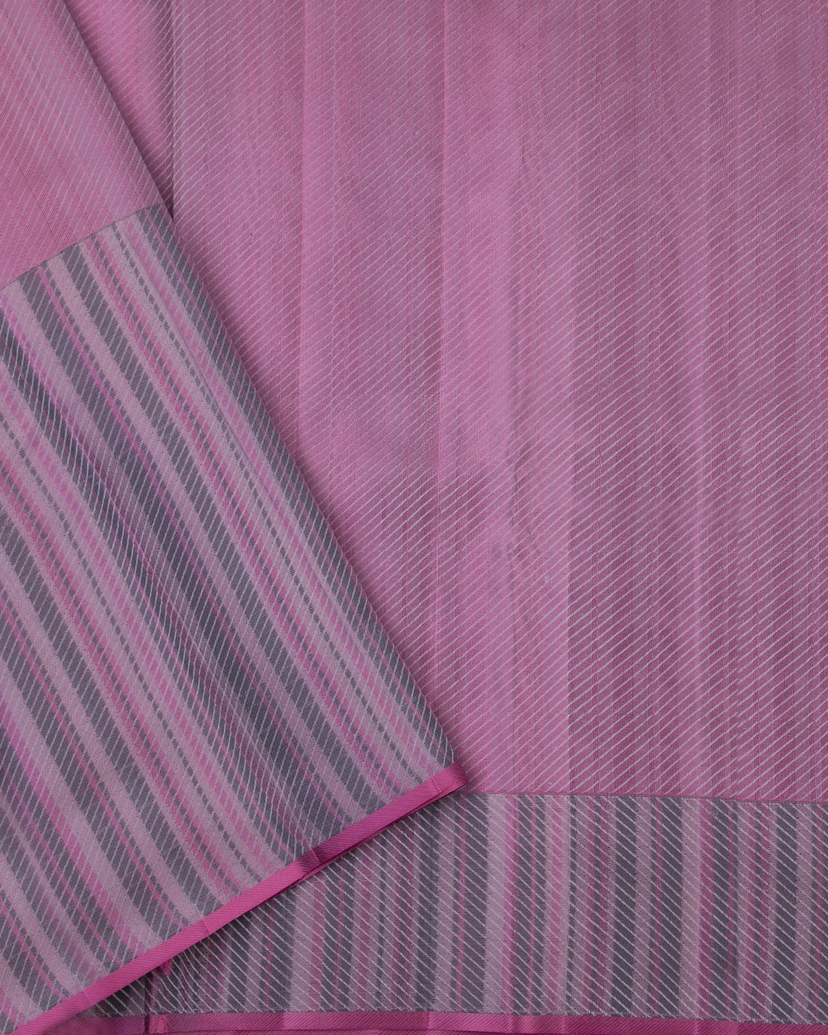 Silver Grey and Pink Kanjivaram Silk Saree - DJ196 - View 3