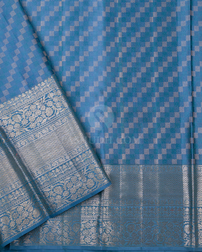Blue Kanjivaram Silk Saree - D440 - View 4