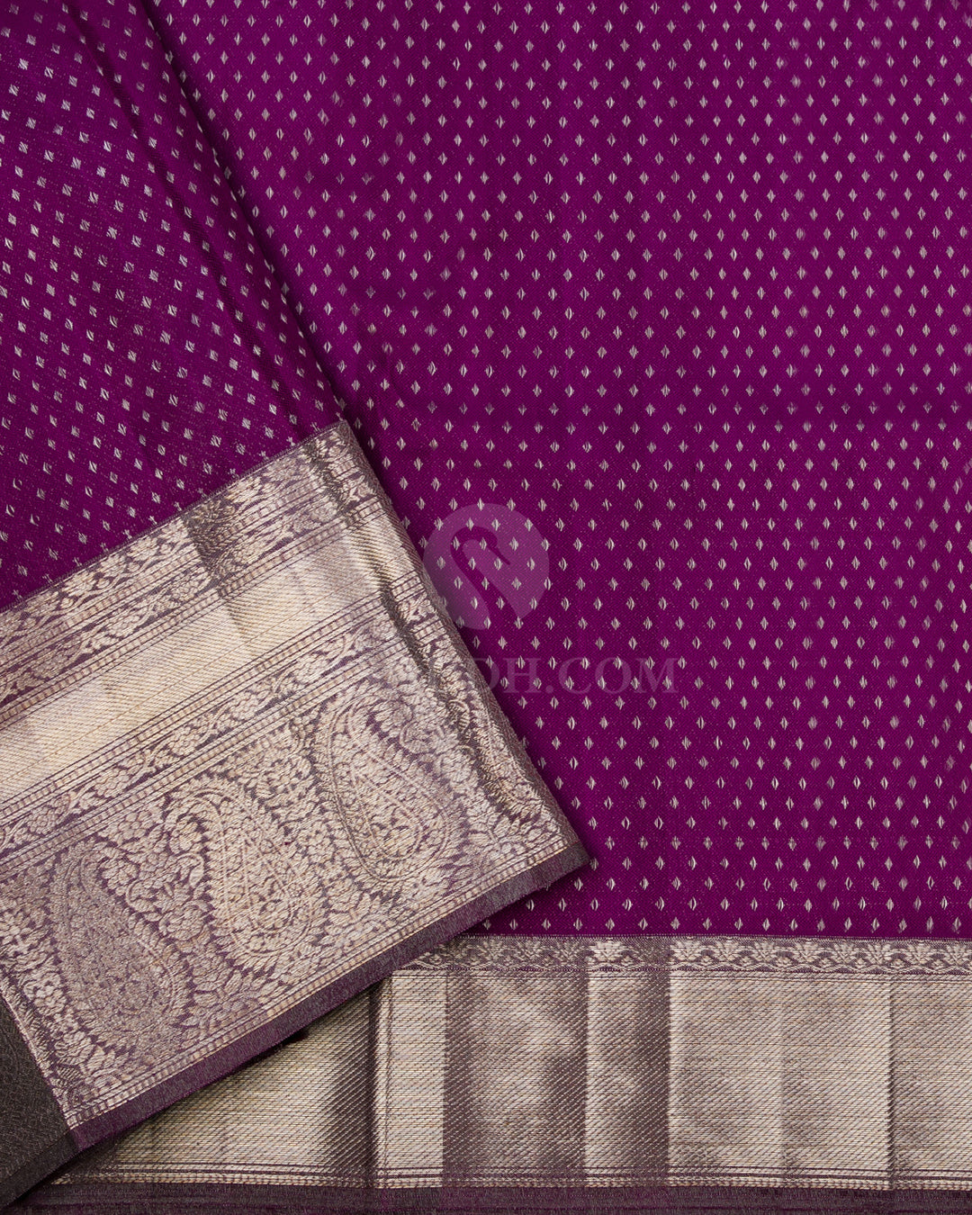 Orange and Violet Kanjivaram Silk Saree - DT206