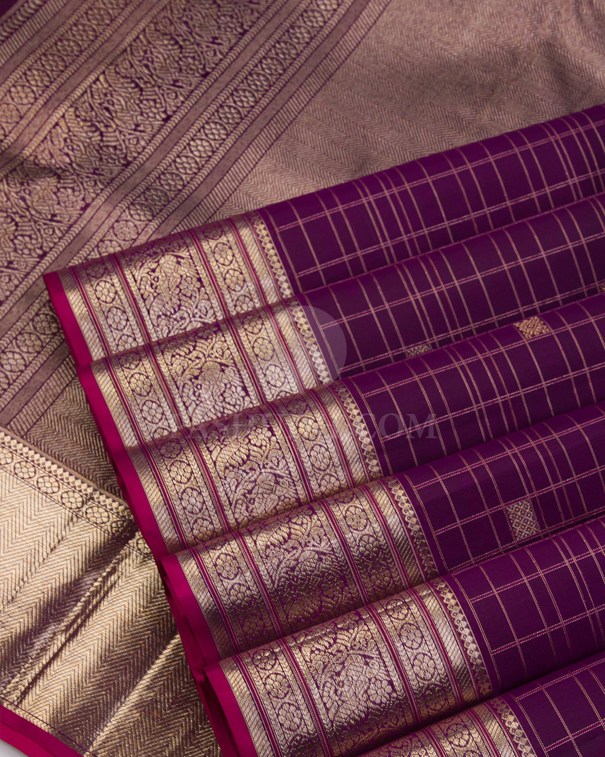Purple Kanjivaram Silk Saree - S993 - View 4