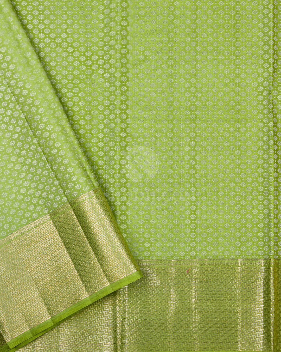 Lime Green Kanjivaram Silk Saree - DT209