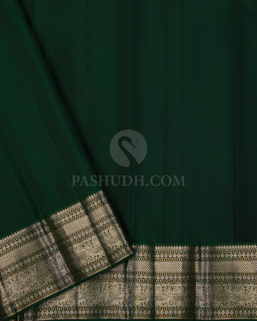 Dual Shaded Pink & Deep Green Border Kanjivaram Silk Saree - S981(A) - View 3