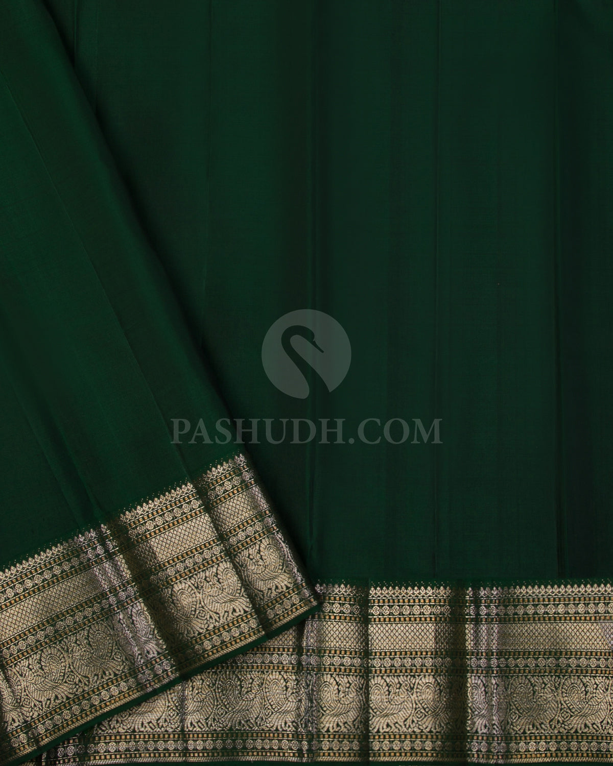 Dual Shaded Pink & Deep Green Border Kanjivaram Silk Saree - S981(A) - View 3
