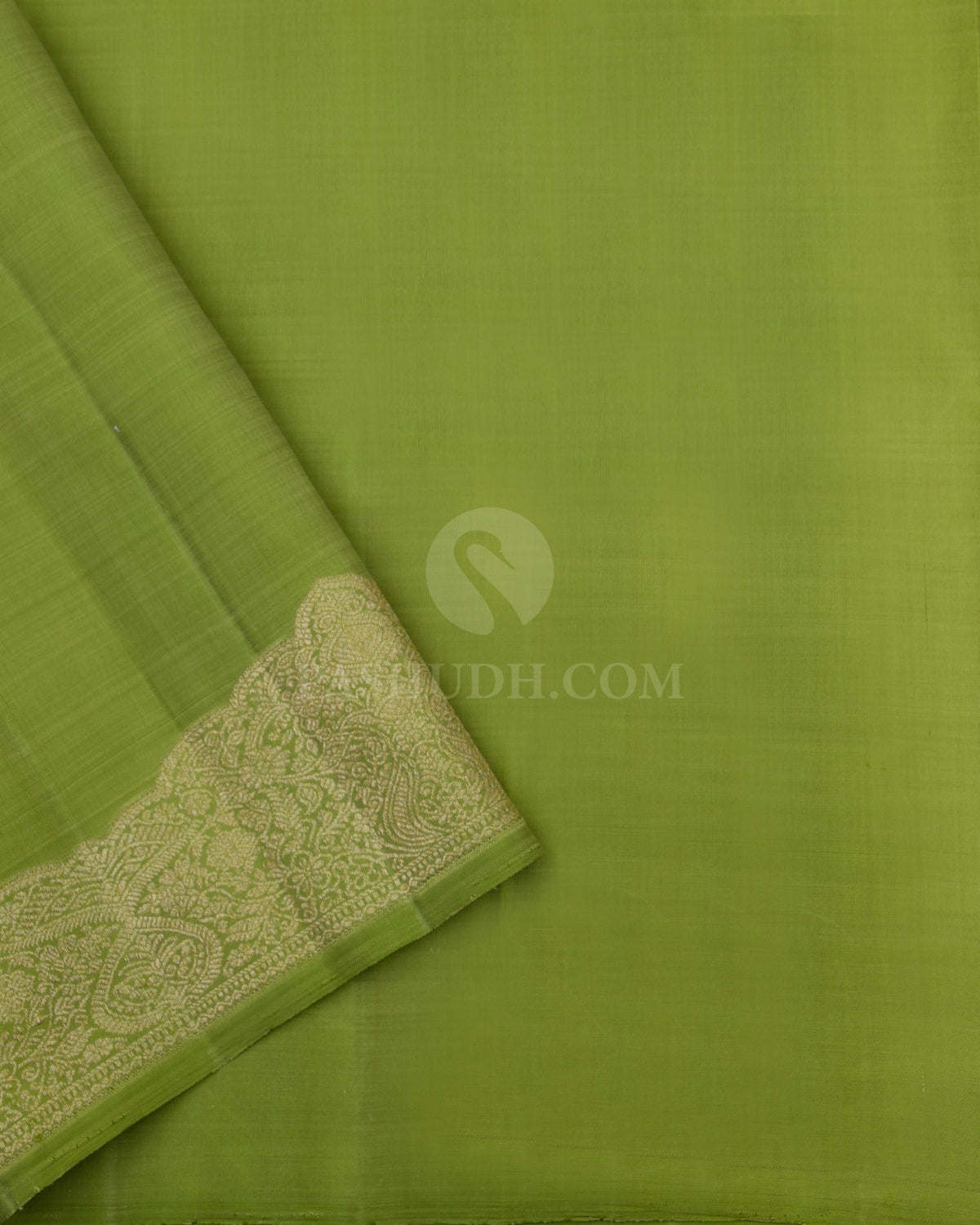 Chocolate & Parrot Green Kanjivaram Silk Saree - S766- View 4