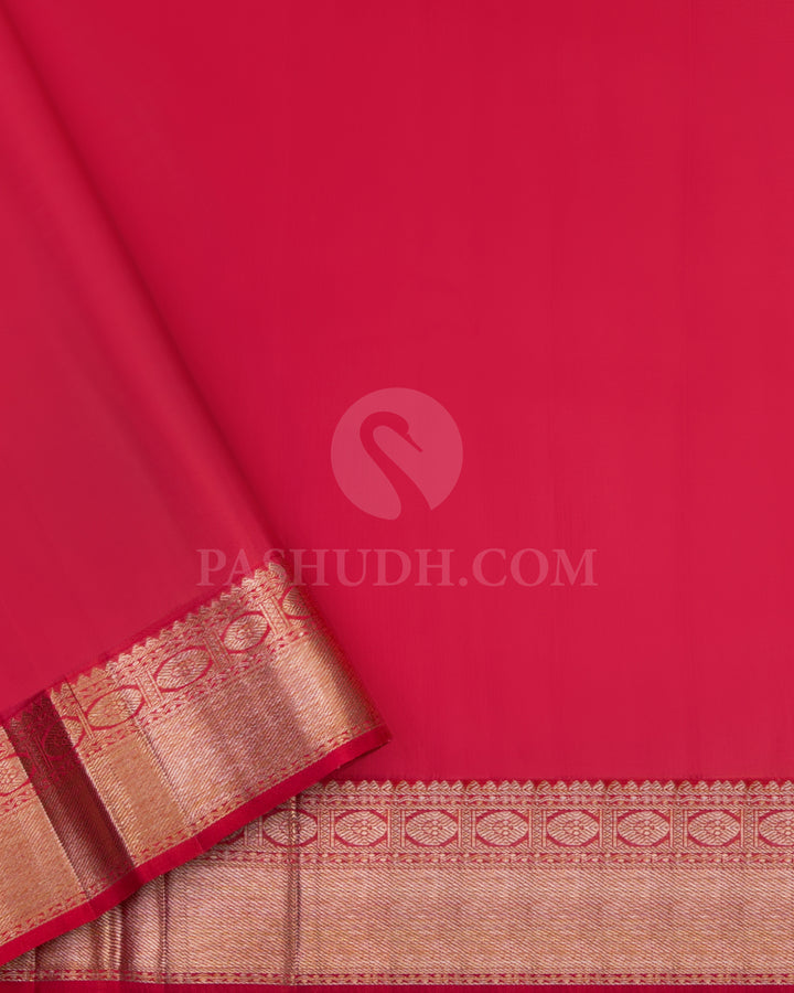 Wine and Orange Kanjivaram Silk Saree  - S704- View 4