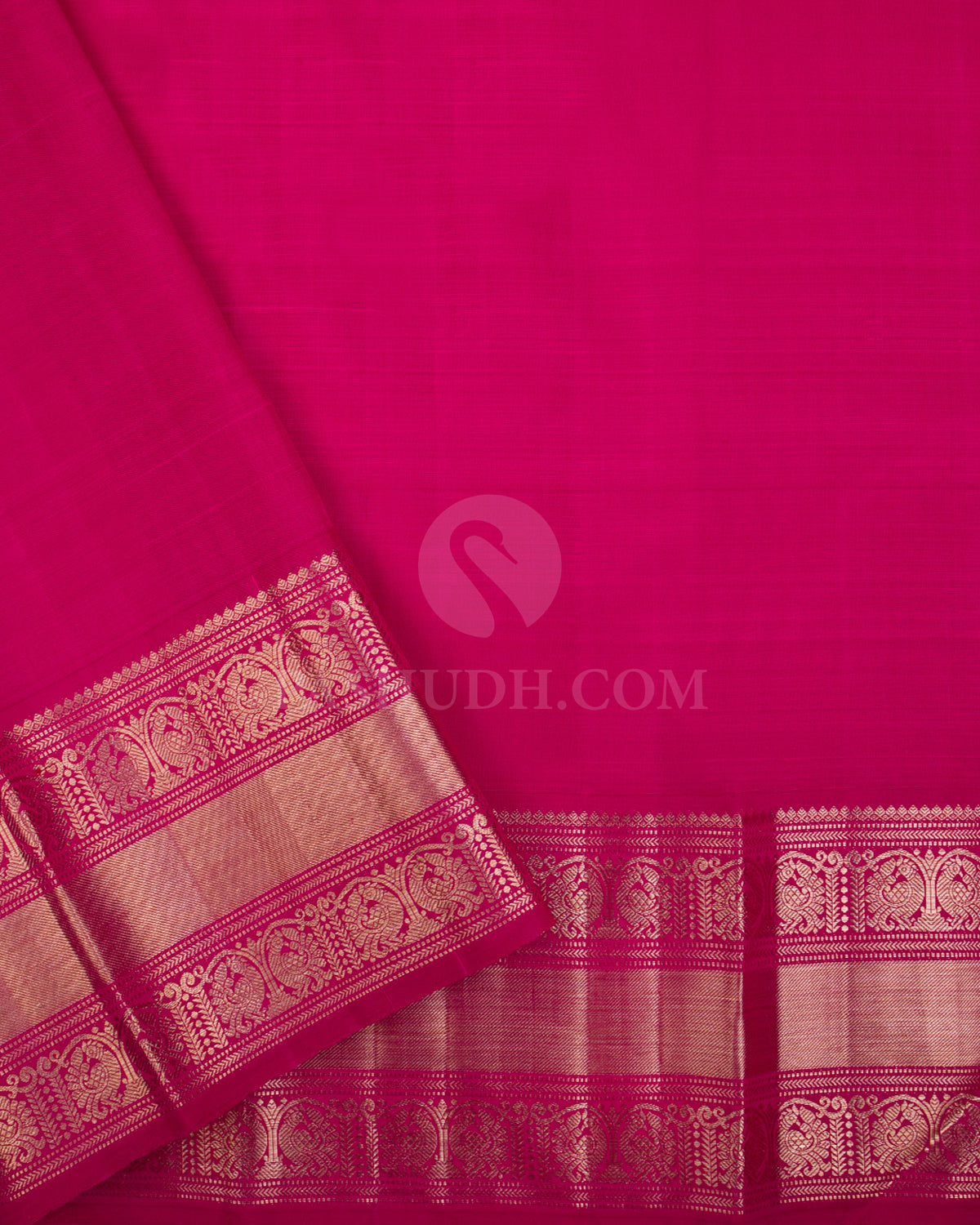 Silver and Rani Pink Kanjivaram Silk Saree - S1089(A) - View 3