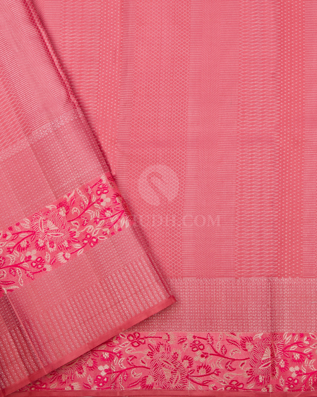 Flamingo Pink Kanjivaram Silk Saree - DT205