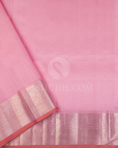 Baby Pink Kanjivaram Silk Saree - S1180(A) - View 3