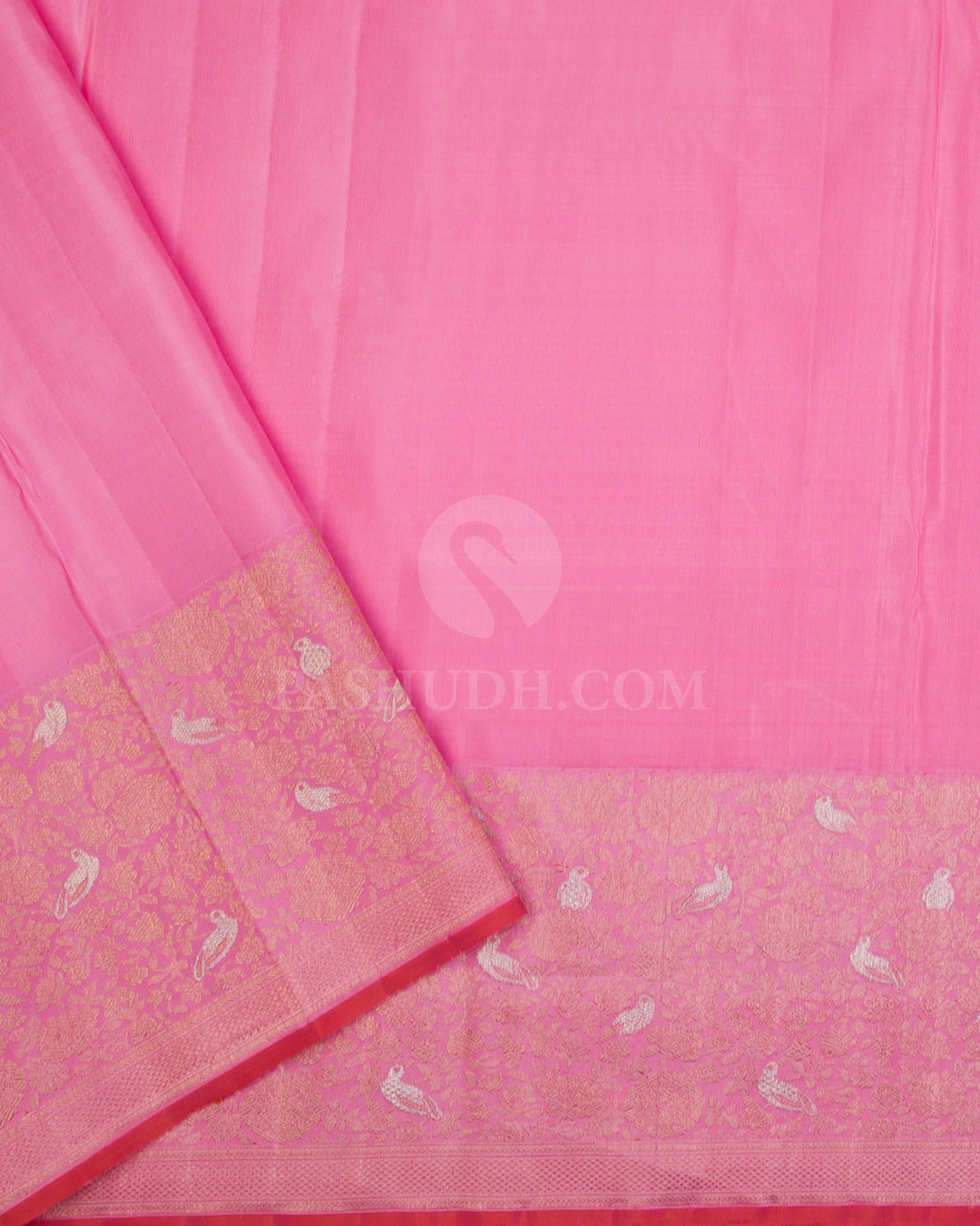 Red & Baby Pink Kanjivaram Silk Saree - S1059(A) - View 3