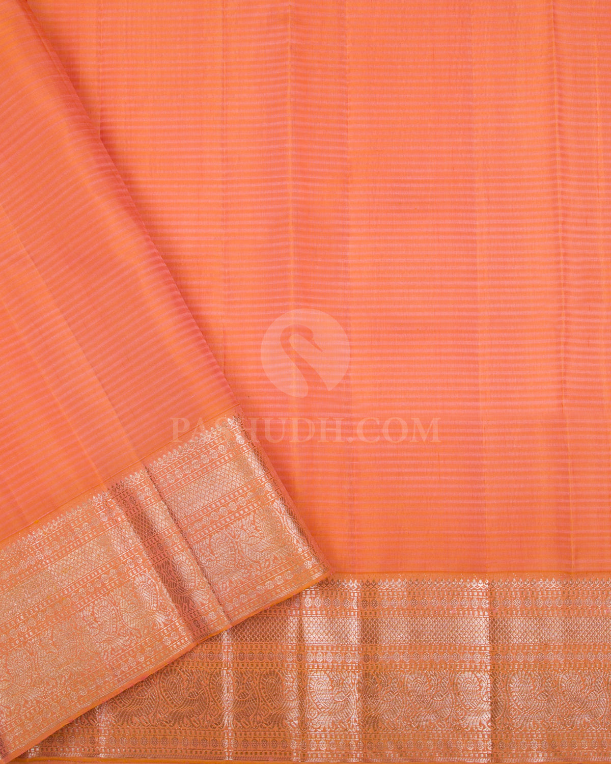 Rexona Green & Mild Orange Kanjivaram Silk Saree - S981(B) - View 3