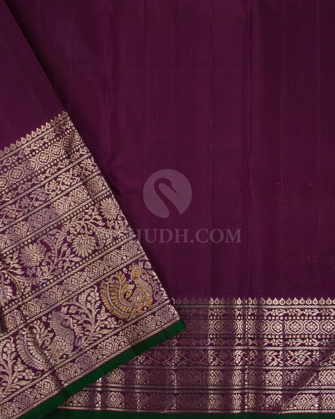 Ramar Green & Purple Kanjivaram Silk Saree - S1013(A) - View 3