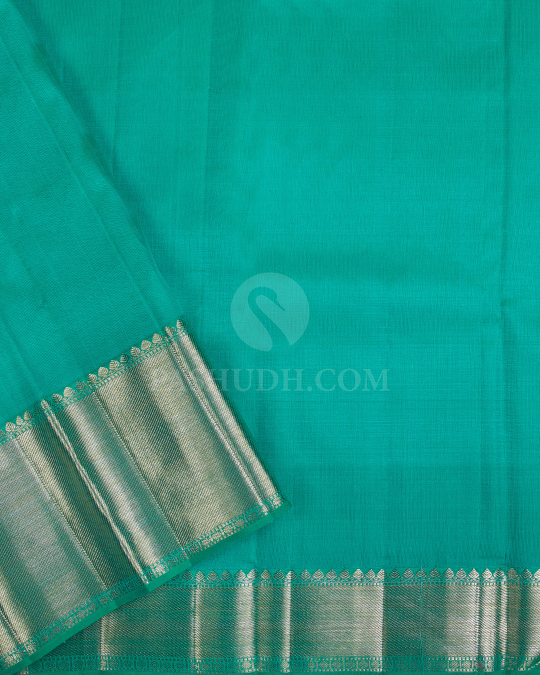 Aqua Blue Organza Kanjivaram silk Saree - S1096(A) - View 3