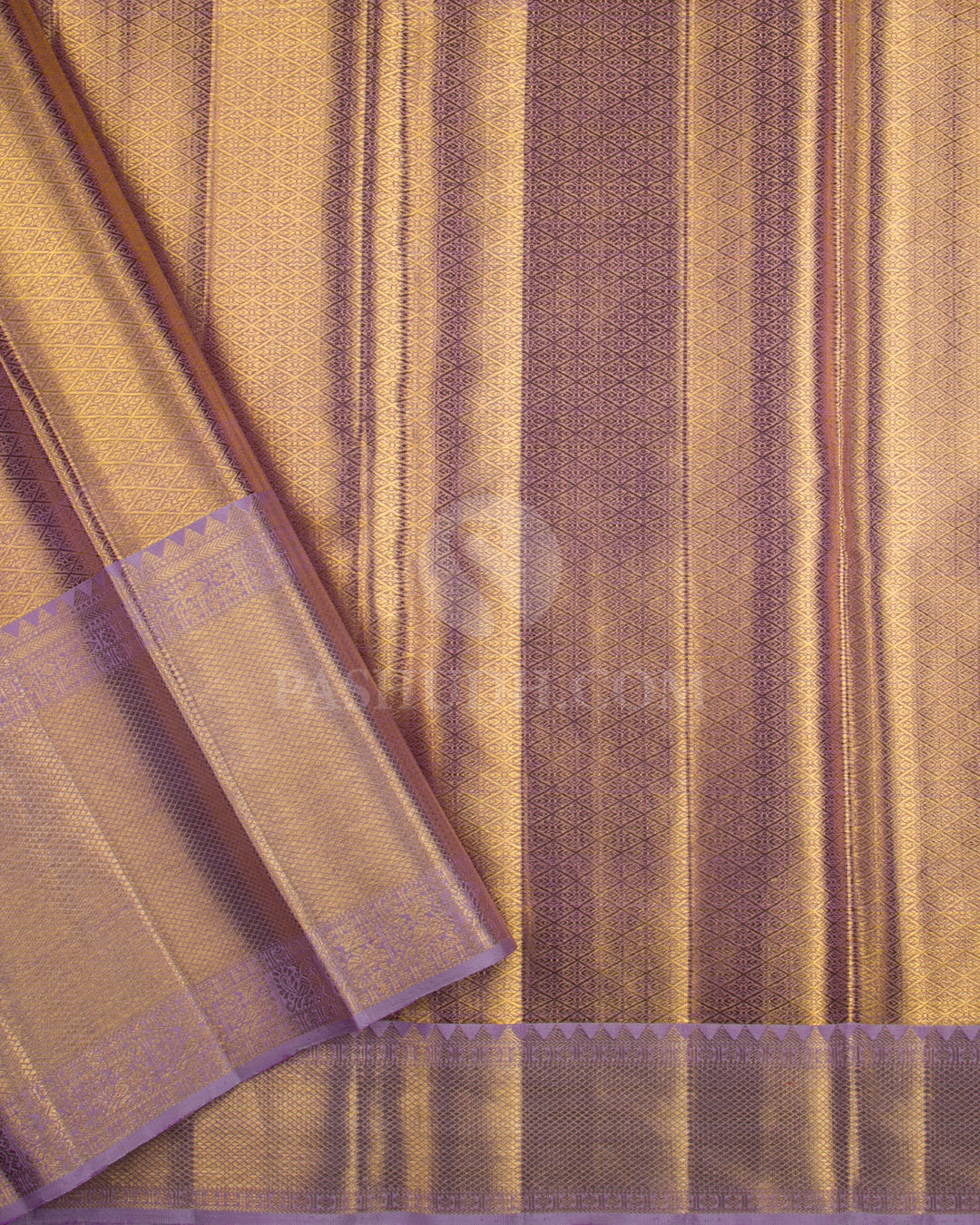Light Lavender Kanjivaram Tissue Silk Saree - S1049(B) - View 3