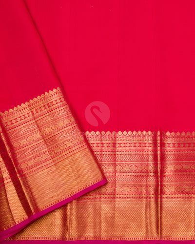Lavender & Red Kanjivaram Silk Saree - S887 - View 4