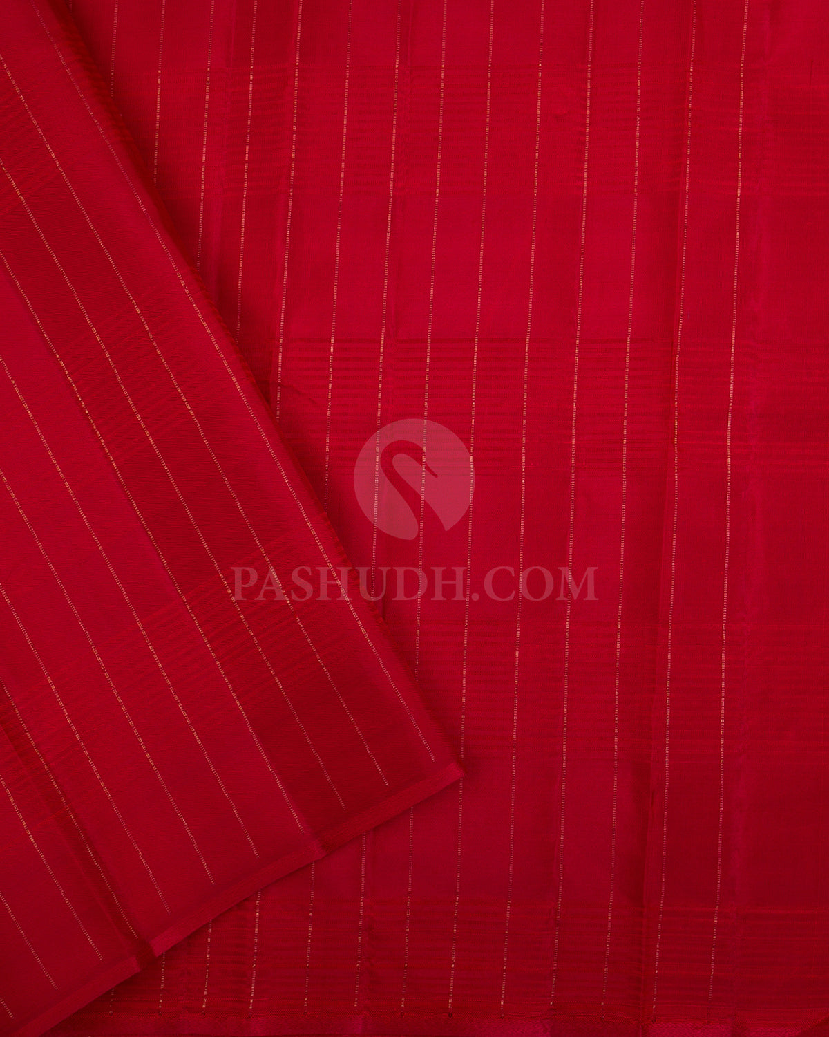Baby Pink & Red Selvedge Kanjivaram Silk Saree - S1069(A) - View 2